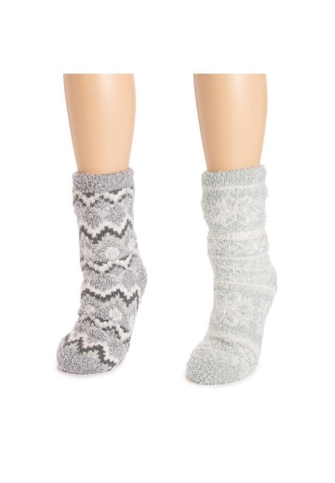 2 Pair Pack Cozy Sherpa Lined Cabin Socks, , on-hover image number 1