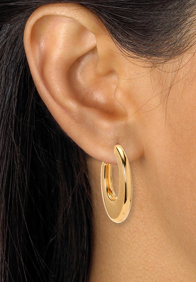 Yellow Gold Ion-Plated Stainless Steel Hoop Earrings, 3-Pair Set, , alternate image number null