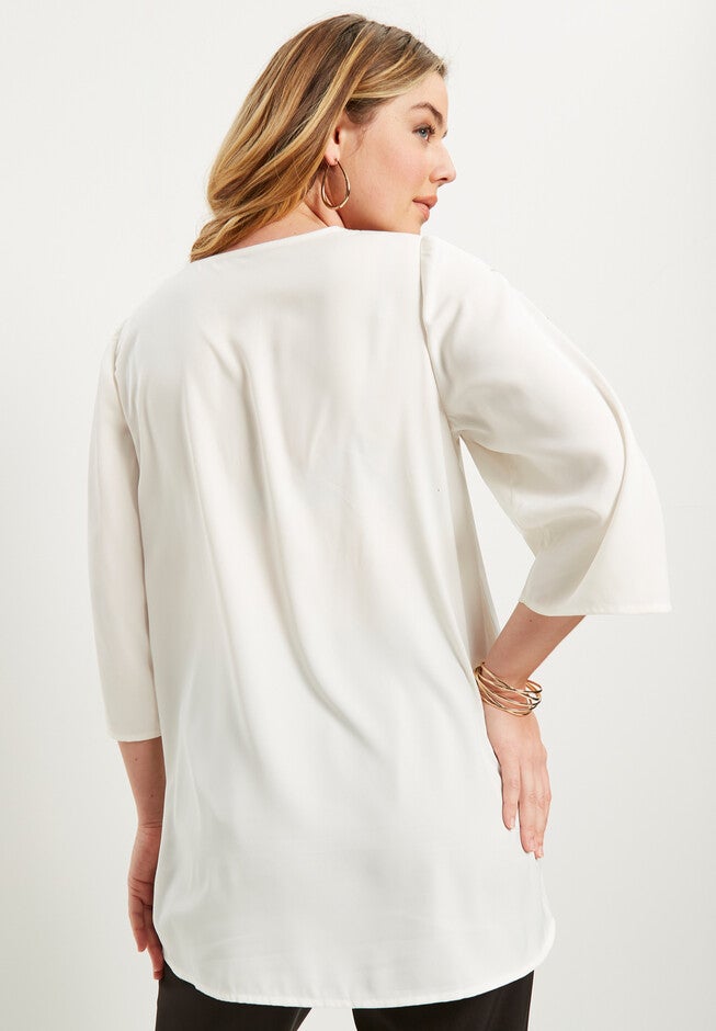 Floral-Embellished Georgette Top, , on-hover image number null