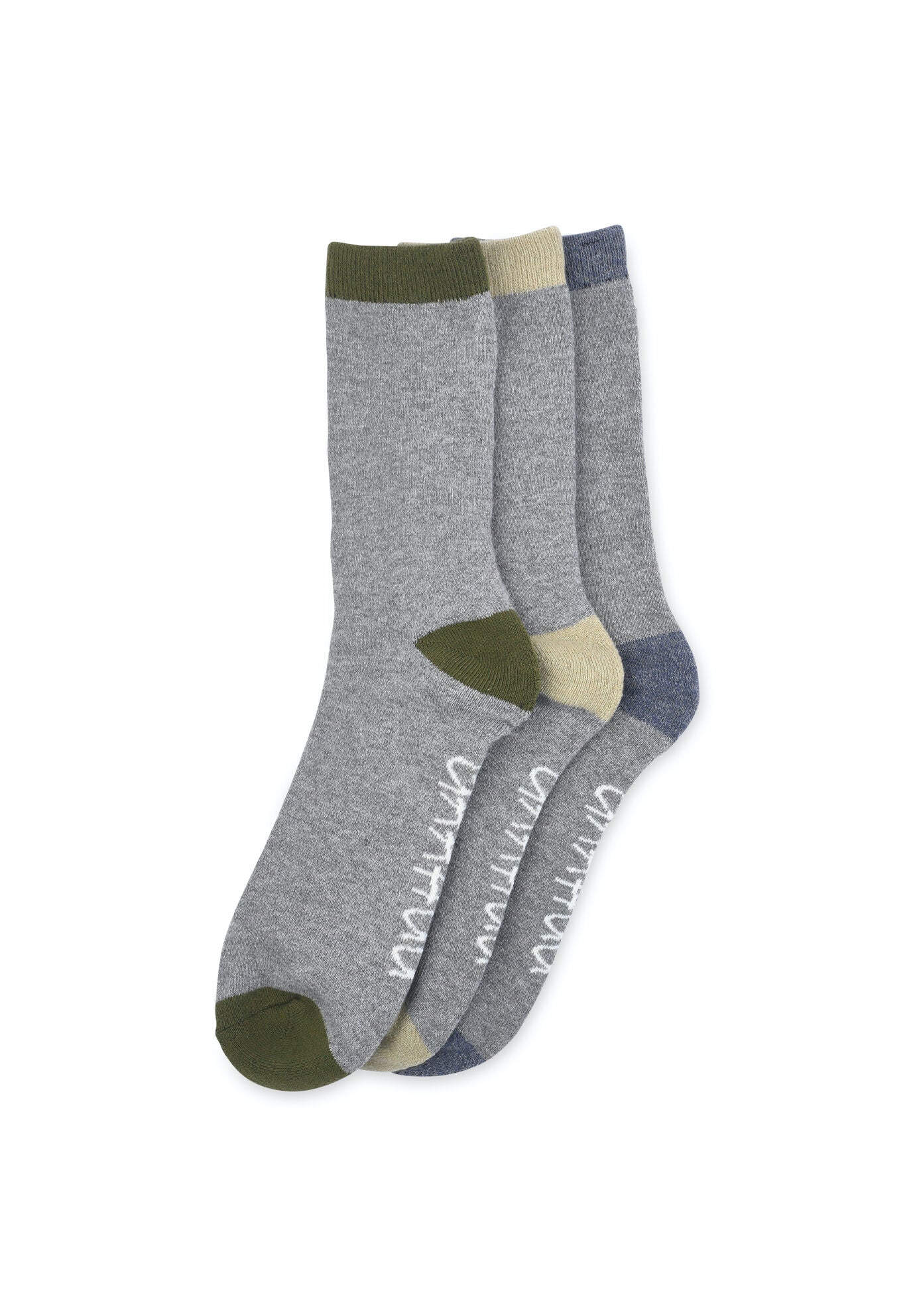 3 Pack Super Soft Midweight Cushioned Thermal Socks, GREY, hi-res image number 0