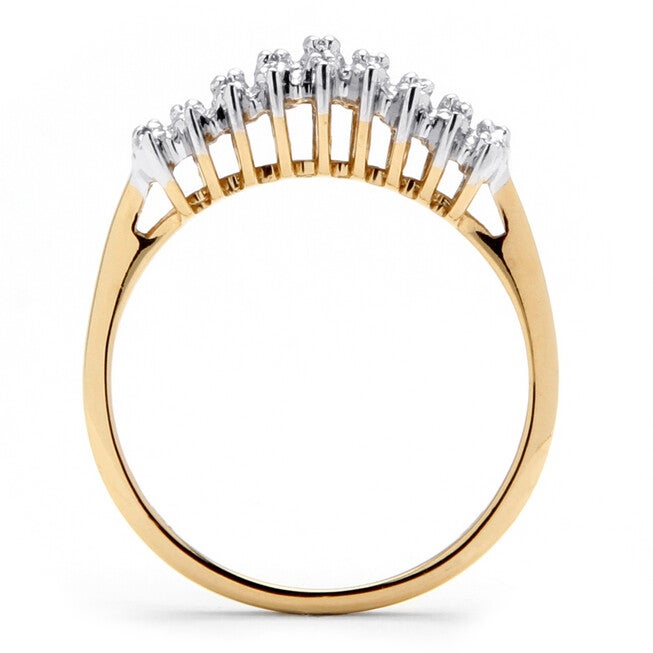 1/7 TCW Round Diamond Peak Ring Gold-Plated Sterling Silver, WHITE, on-hover image number null