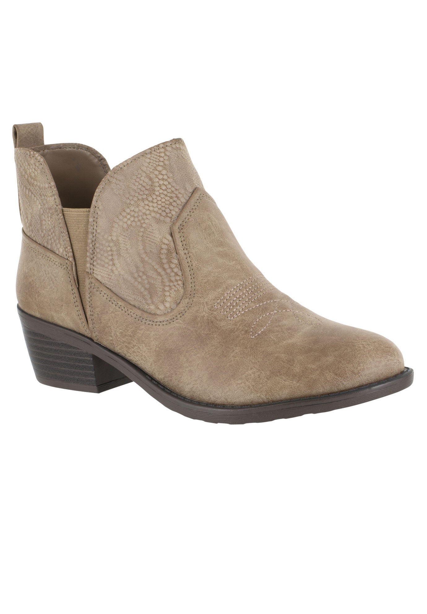 Legend Booties by Easy Street&reg;, TAUPE EMBOSSED, hi-res image number 0