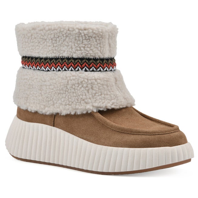 Digital Faux Fur Leather Bootie, CHESTNUT SUEDE, hi-res image number null
