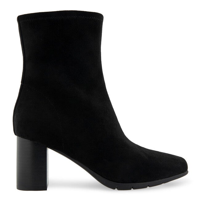 Miley Block Heel Bootie, BLACK STRETCH FABRIC, alternate image number null