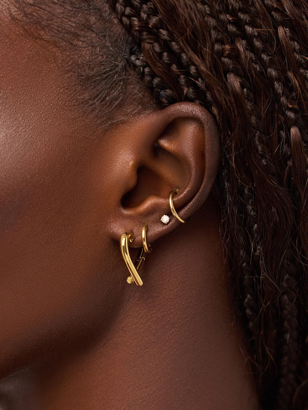 Keilan Heart Earrings, GOLD, alternate image number 1