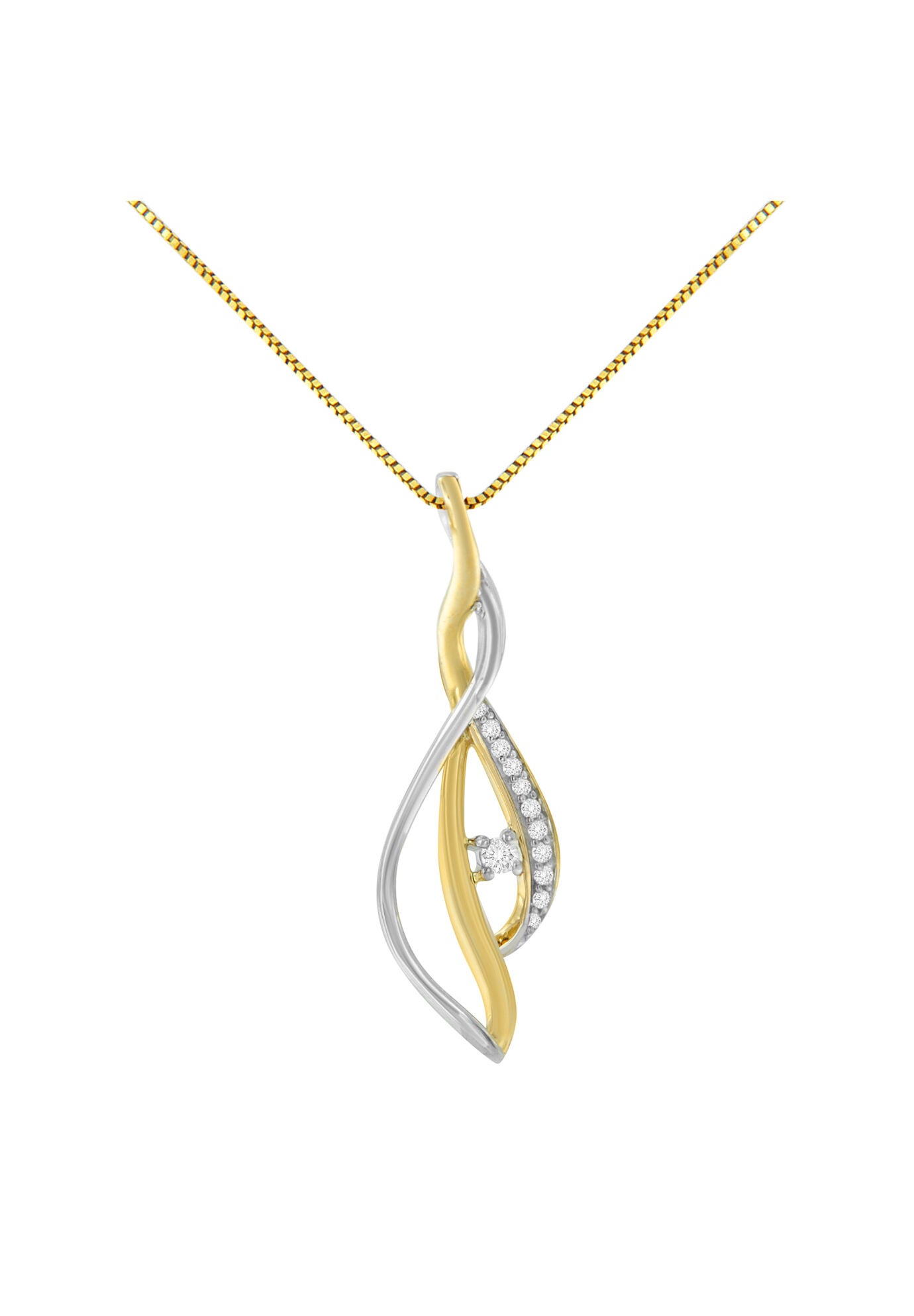 Gold Round Cut Diamond Cascade Pendant Necklace, , alternate image number 3