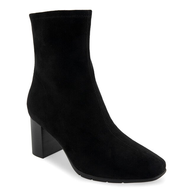 Miley Block Heel Bootie, BLACK STRETCH FABRIC, hi-res image number null