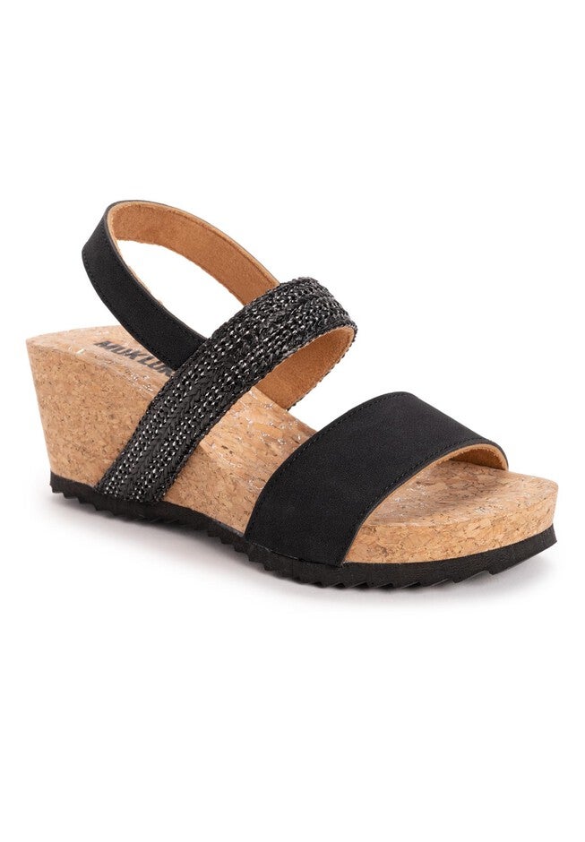 Women'S Wendy Wedge Sandal, BLACK, hi-res image number null
