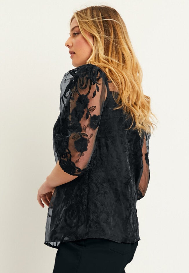 Mockneck Lace Top, , alternate image number null
