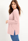 Long sleeve V neck single layer tunic