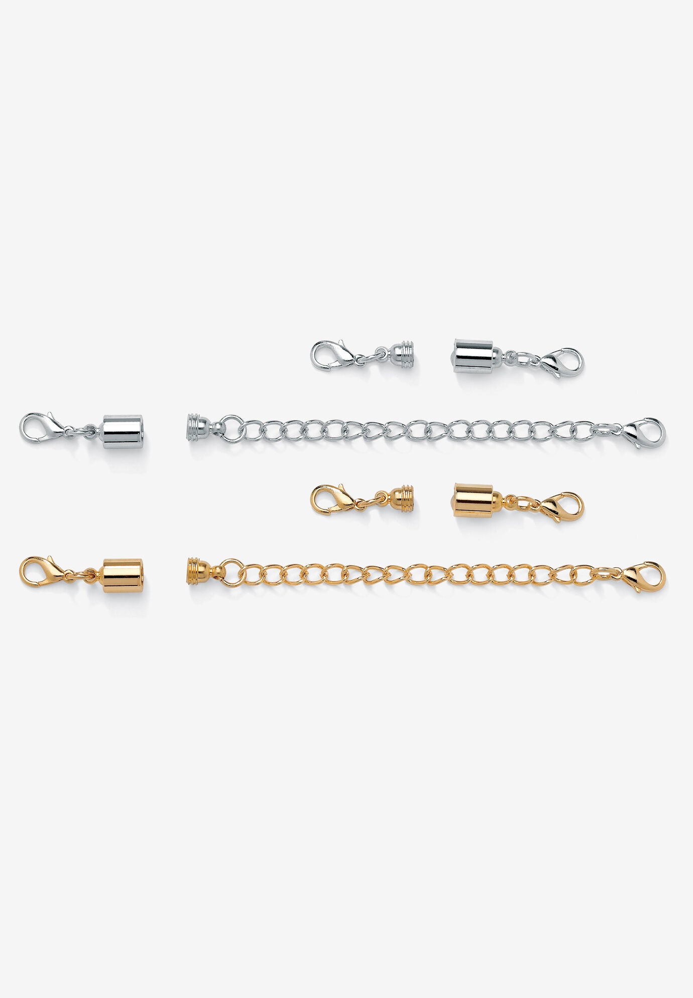Silver Tone and Gold Tone Chain Extender Set, GOLD, hi-res image number 0