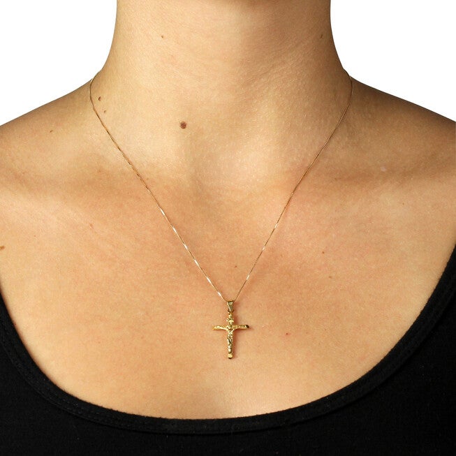 Crucifix Pendant in 14k Gold, YELLOW, alternate image number 2