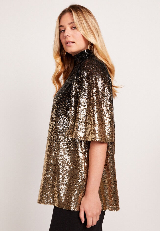 Sequin Keyhole Tee, , alternate image number null