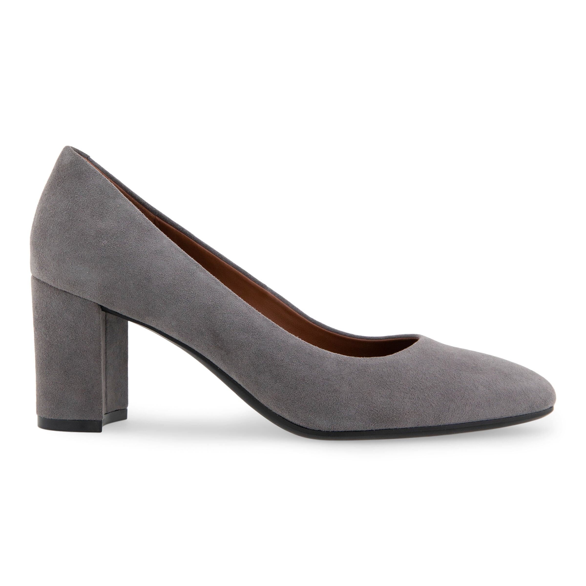 Betsy Block Heel Pump, THUNDER GREY SUEDE, alternate image number 2