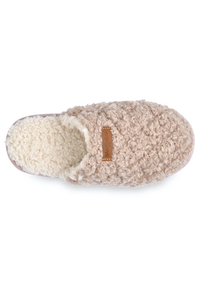 Quilted Teddy Bear Scuff Slipper Slippers, , alternate image number null