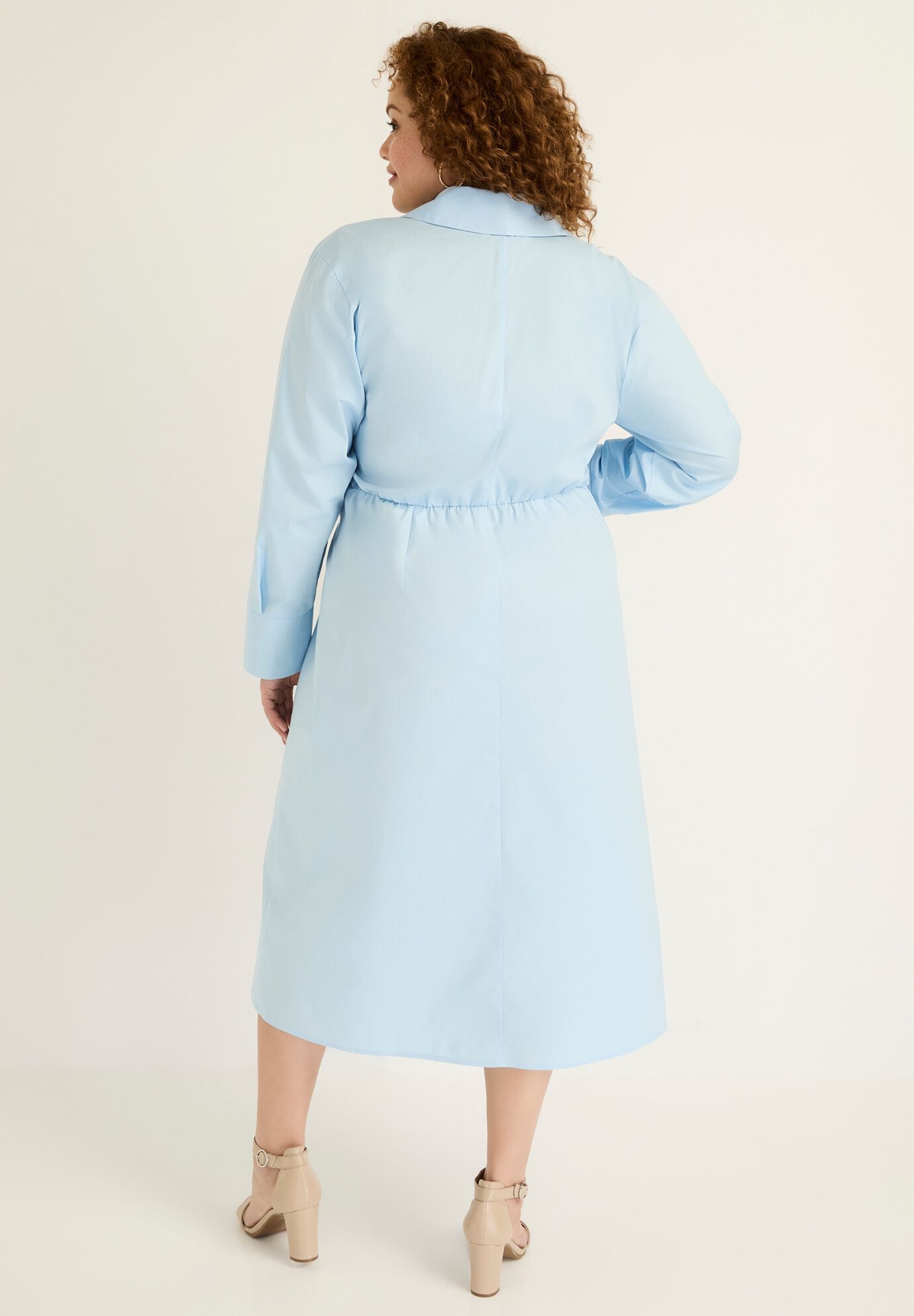 Collared Midi Wrap Dress, , on-hover image number 1