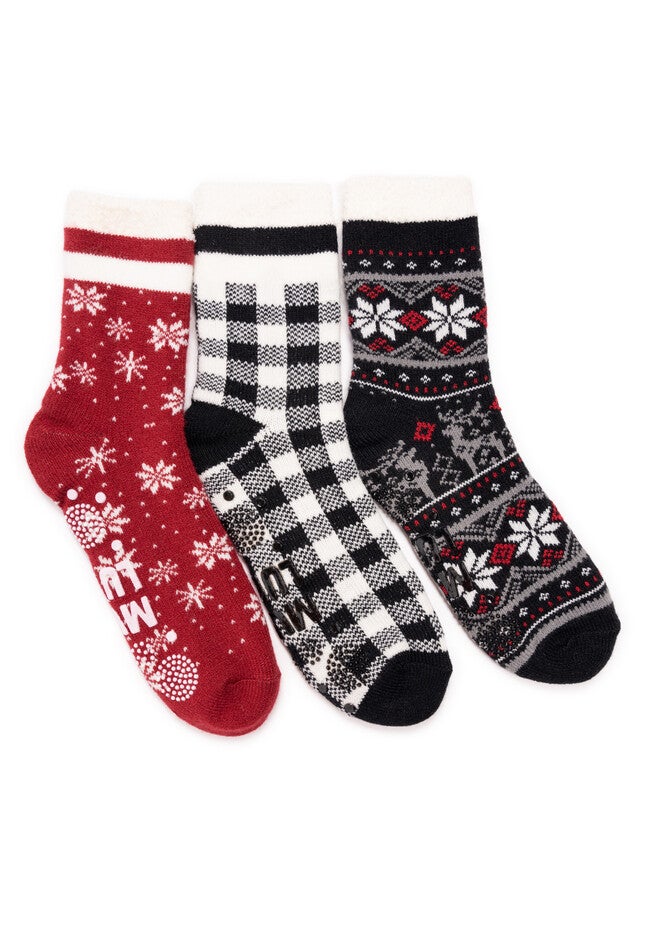 3 Pair Pack 2 Layer Ankle Socks, RED EBONY, hi-res image number null
