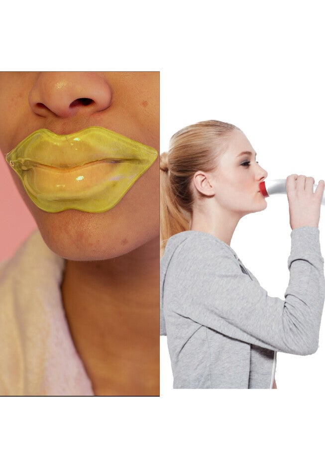 Lip Care Power Duo: Hydrating Lip Masks (Pack Of 6) And Automatic Fuller Lip Plumper Device, , on-hover image number null