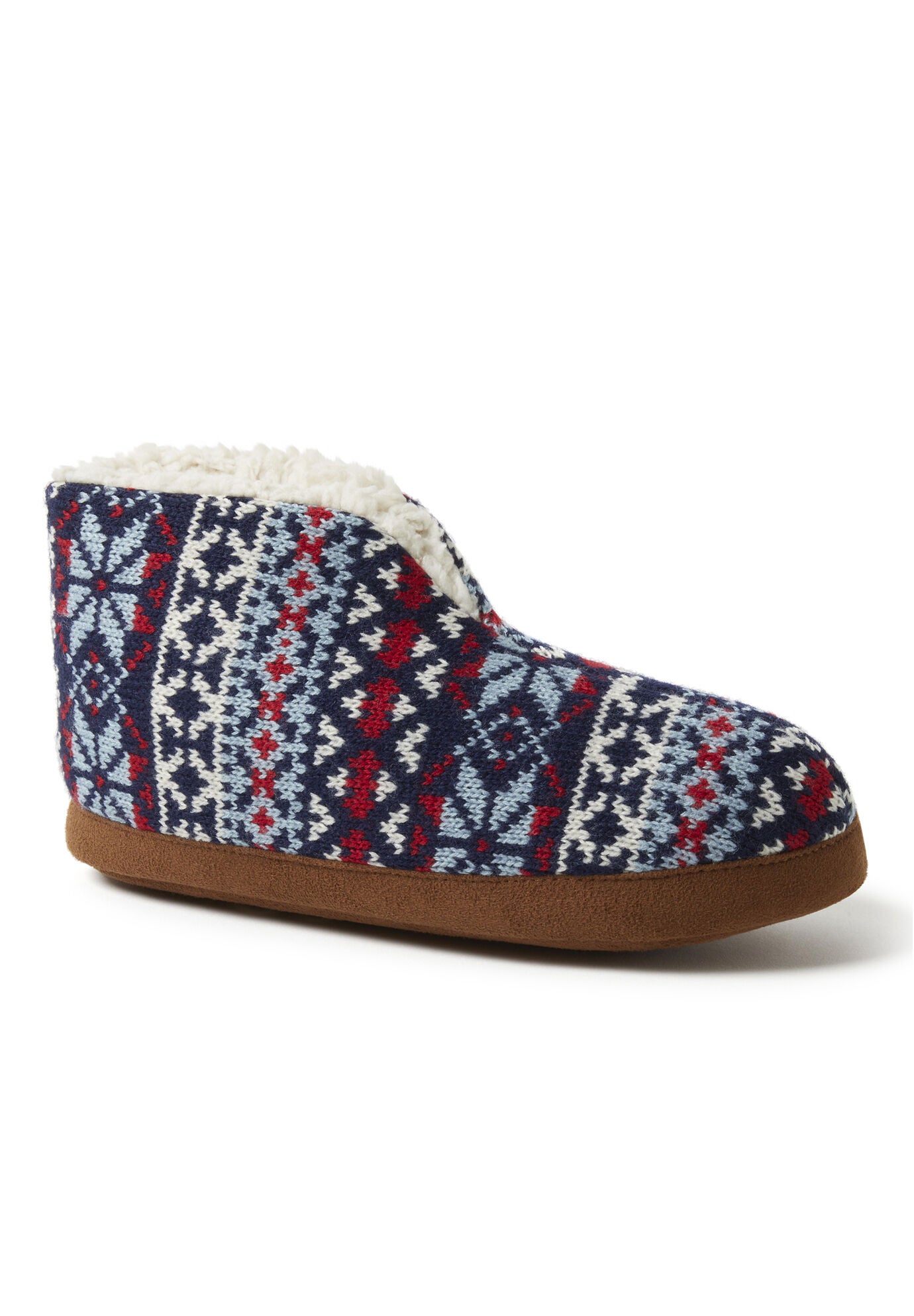 Fairisle Slippers, RED BLUE, hi-res image number 0