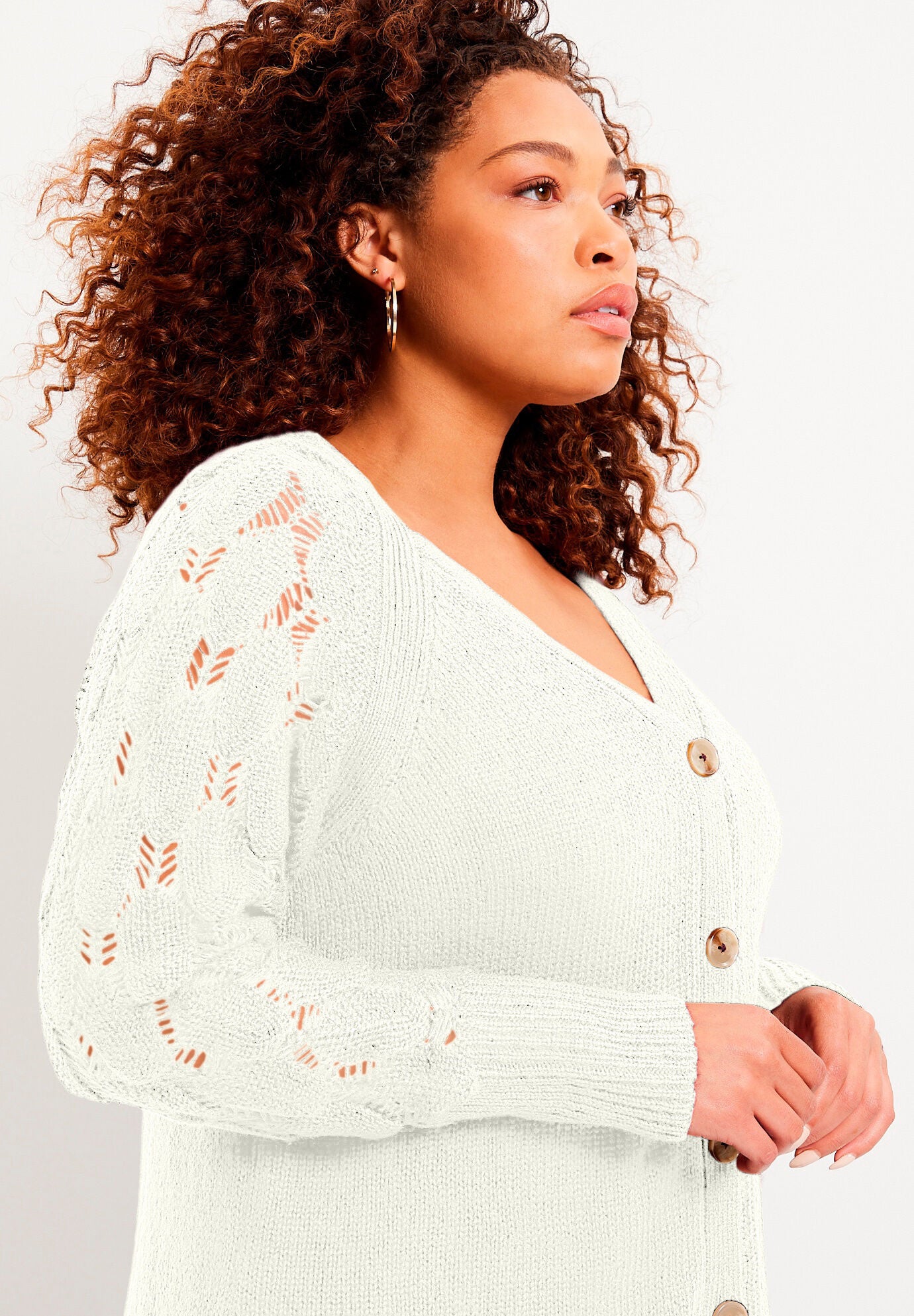 Openwork Cardigan, , alternate image number 3