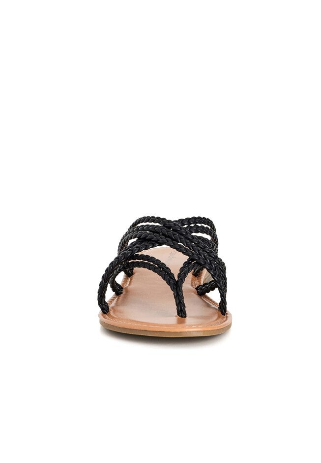 Patent Plait Sandal, BLACK, alternate image number 4