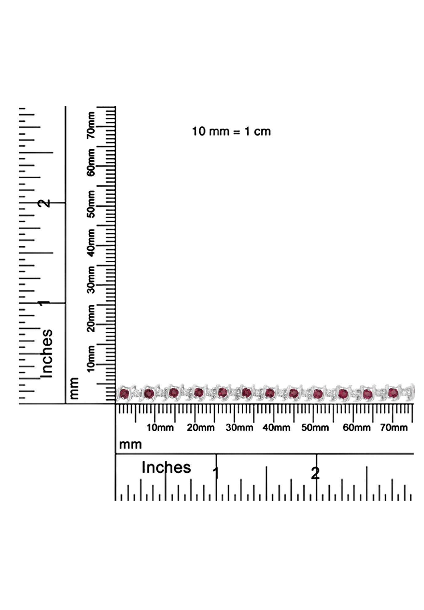 Sterling Silver Gemstone & Round Diamond Tennis Bracelet Ruby July Birthstone, , alternate image number 6