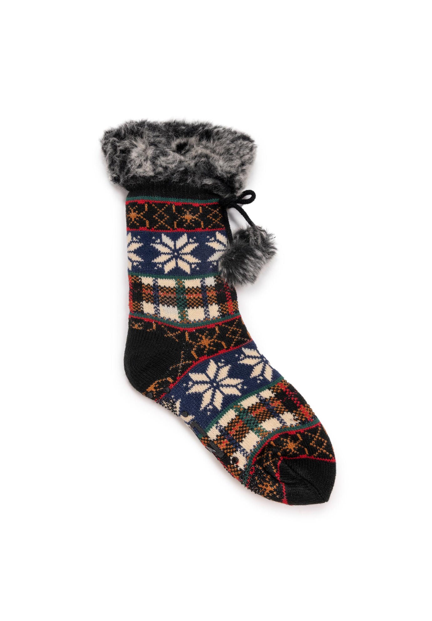Cuff Cabin Slipper Socks, LIBERTY BLUE SNOWFLAKE, hi-res image number 0