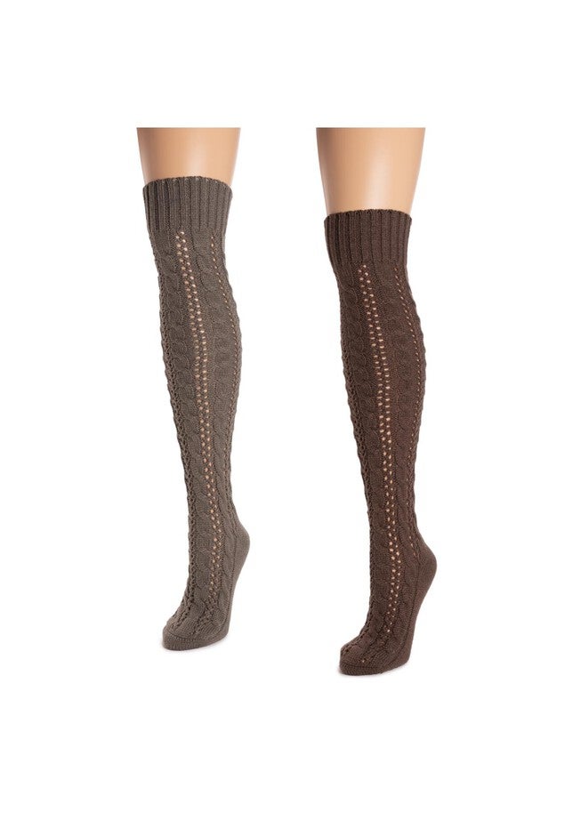 Slouch Knit Cable (2 Pair Pack) Socks, , alternate image number null