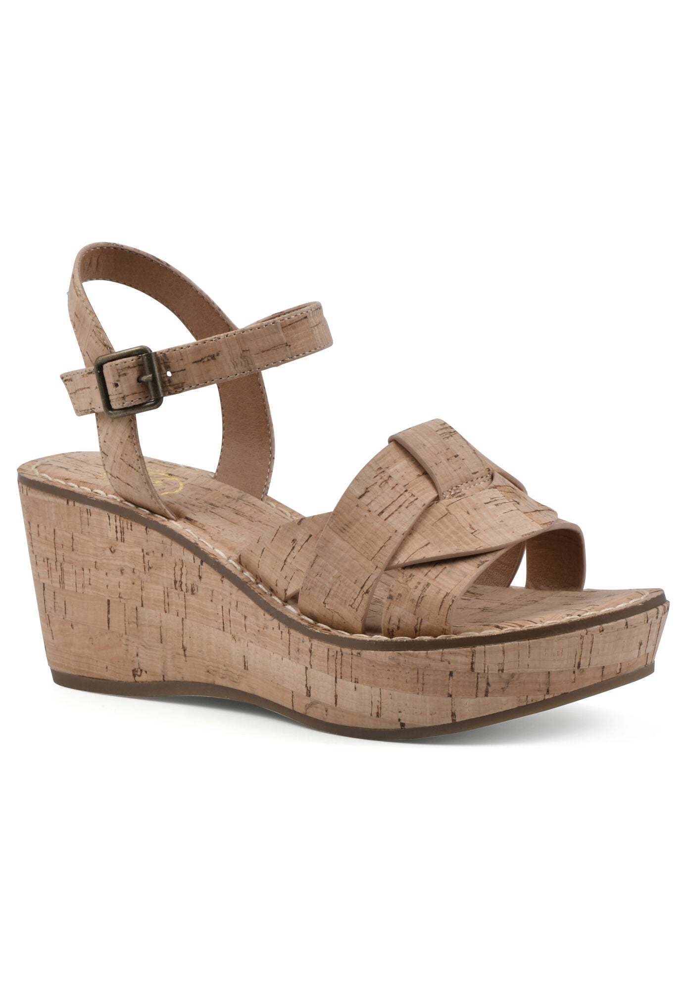 White Mountain Simple Wedge Sandal, CORK NATURAL, hi-res image number 0