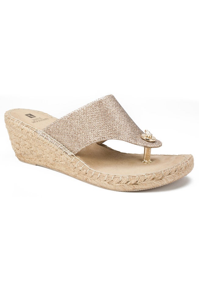 White Mountain Beachball Wedge Espadrille, LIGHT GOLD GLITTER, hi-res image number null