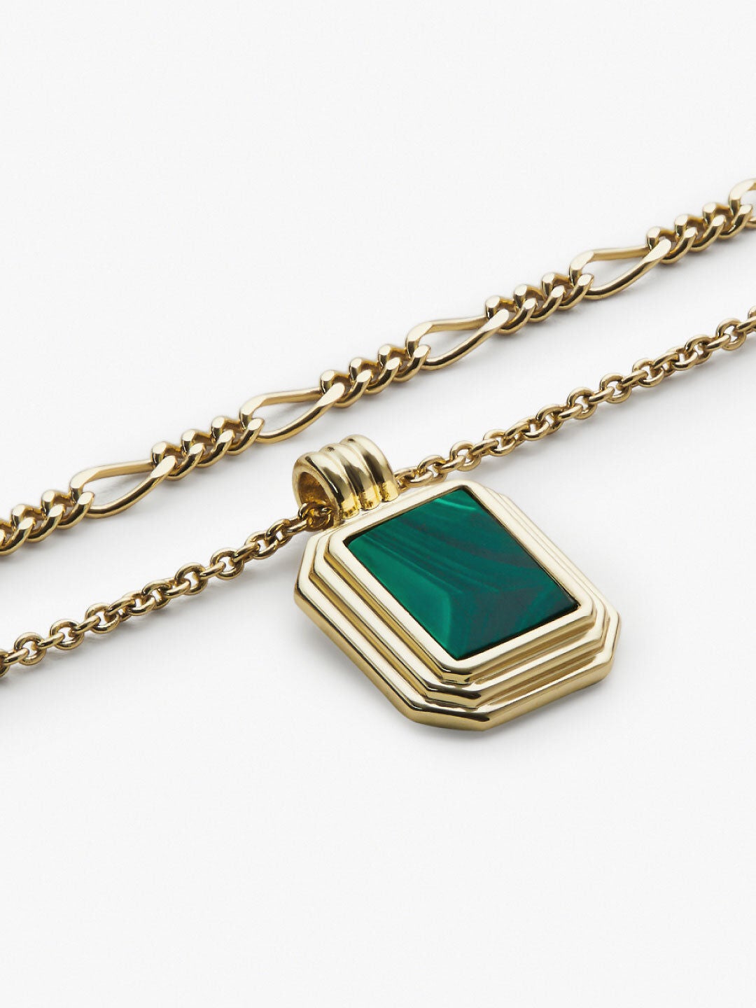 Temple Green Layered Necklace Set, GOLD, alternate image number 4