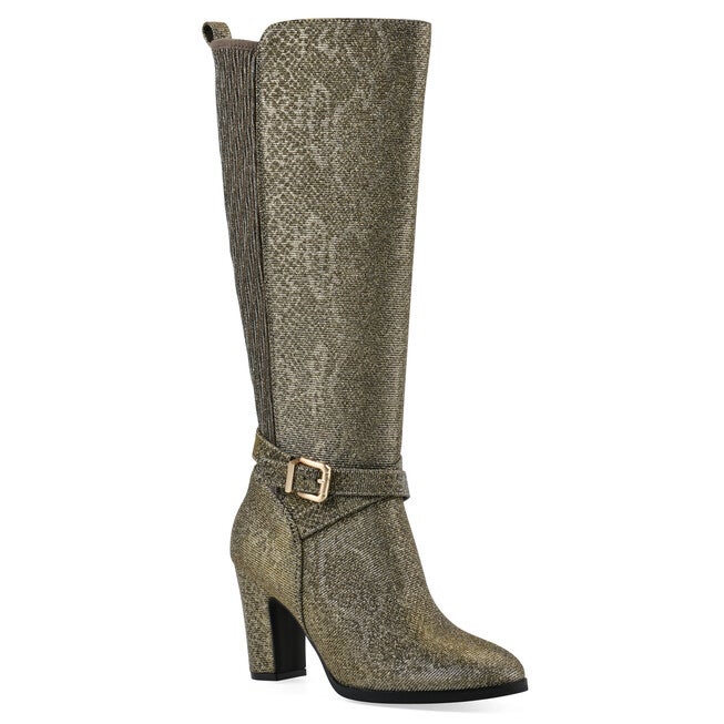 Teals Heeled Tall Shaft Boot, ANTIQUE GOLD, hi-res image number null