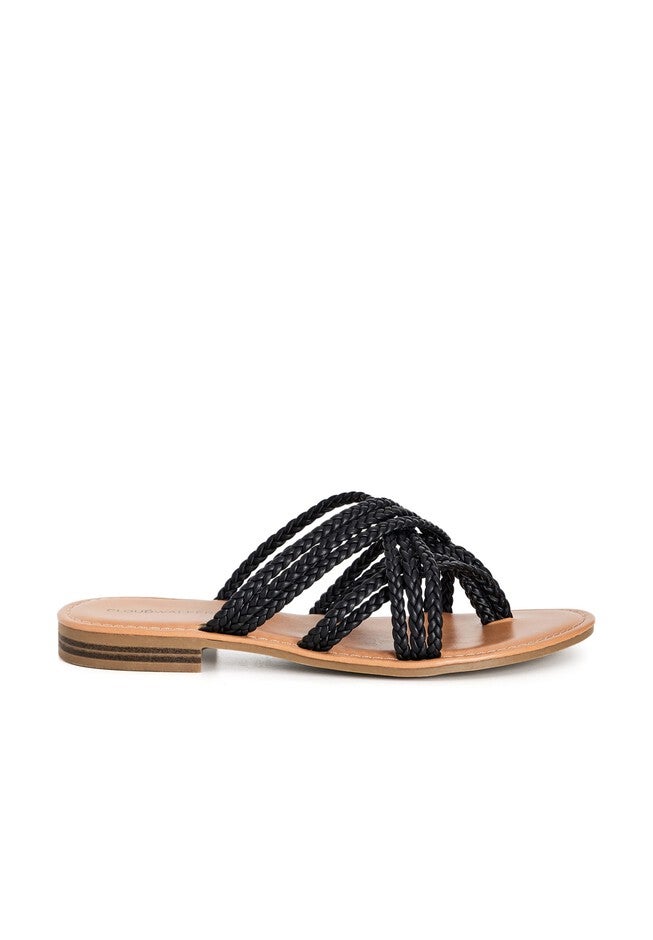 Patent Plait Sandal, BLACK, alternate image number 2