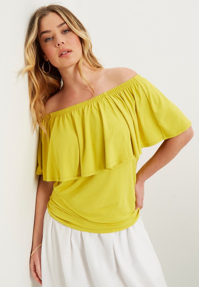 Off-The-Shoulder Ruffle Top, , alternate image number null