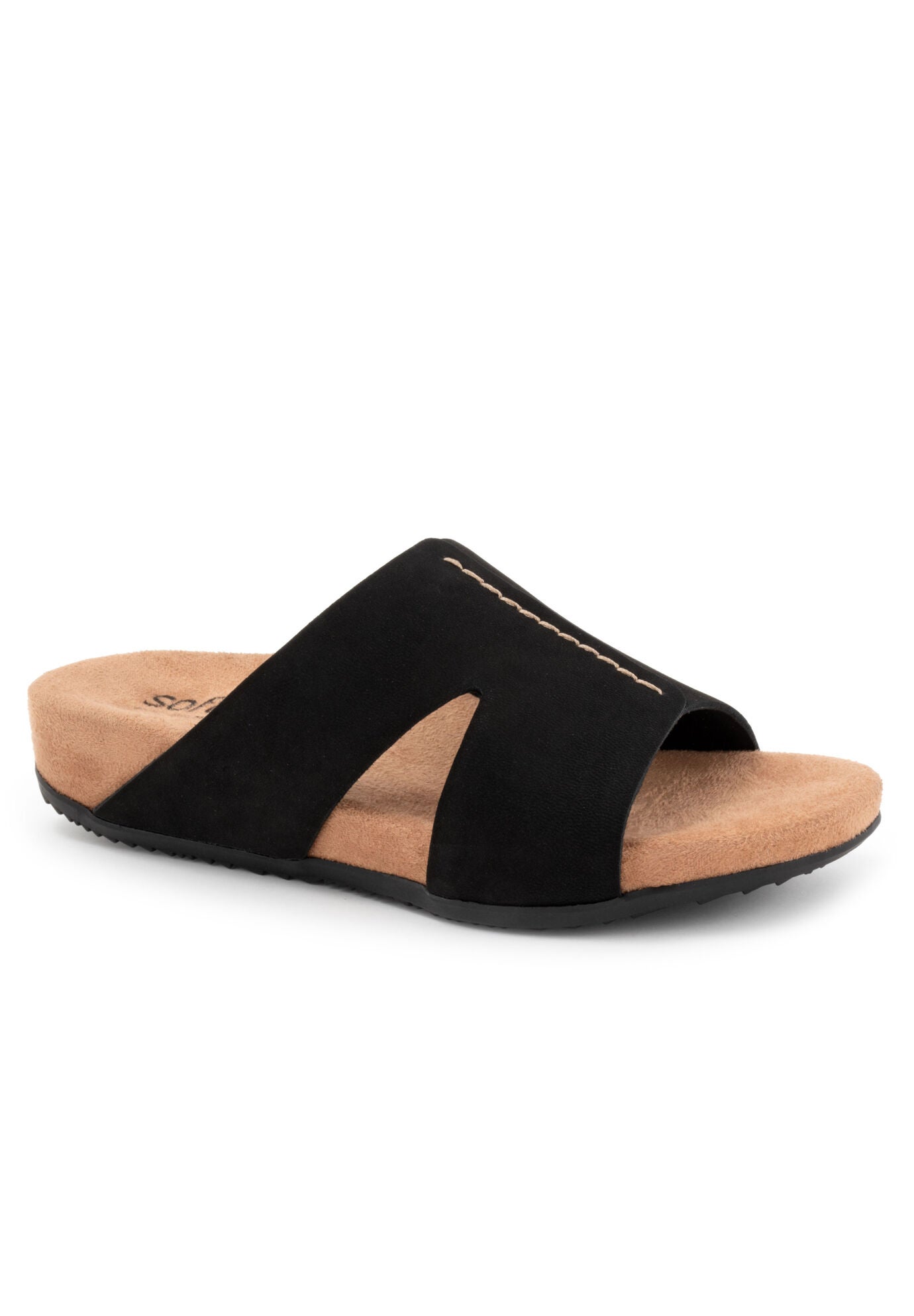 Beverly Slip On Sandal, BLACK NUBUCK, hi-res image number 0