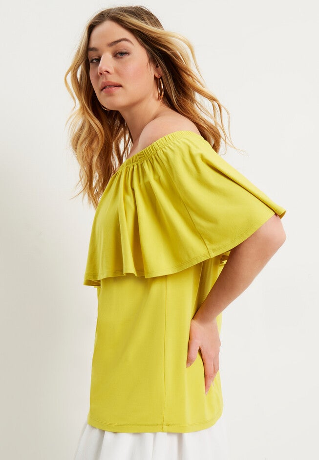 Off-The-Shoulder Ruffle Top, , alternate image number null