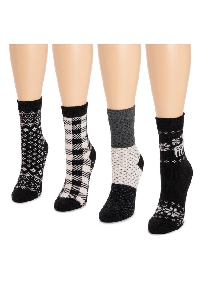 4 Pack Holiday Boot Socks, , on-hover image number null
