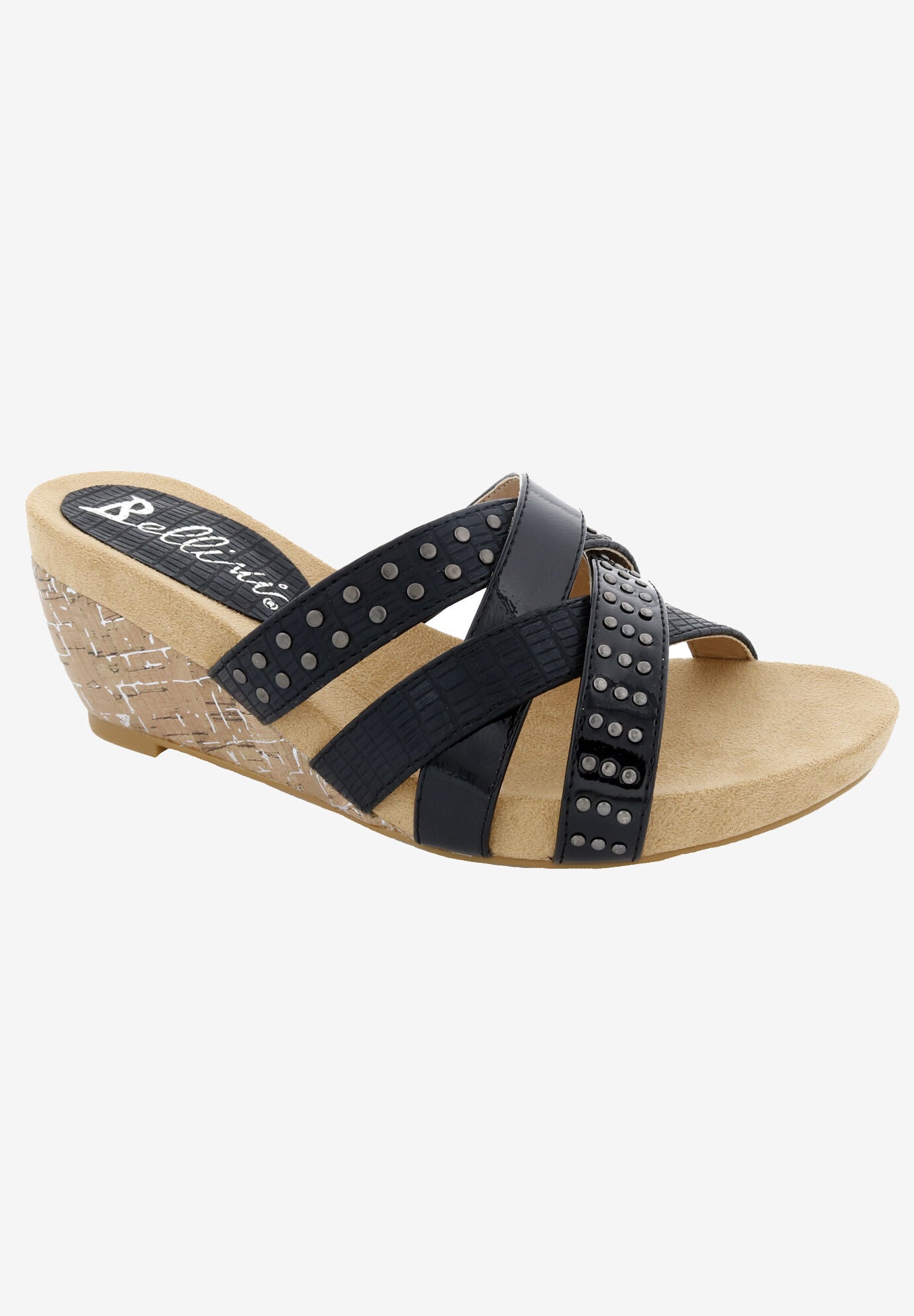 Spa Wedge Slide Sandal, BLACK TEXTURED, hi-res image number 0