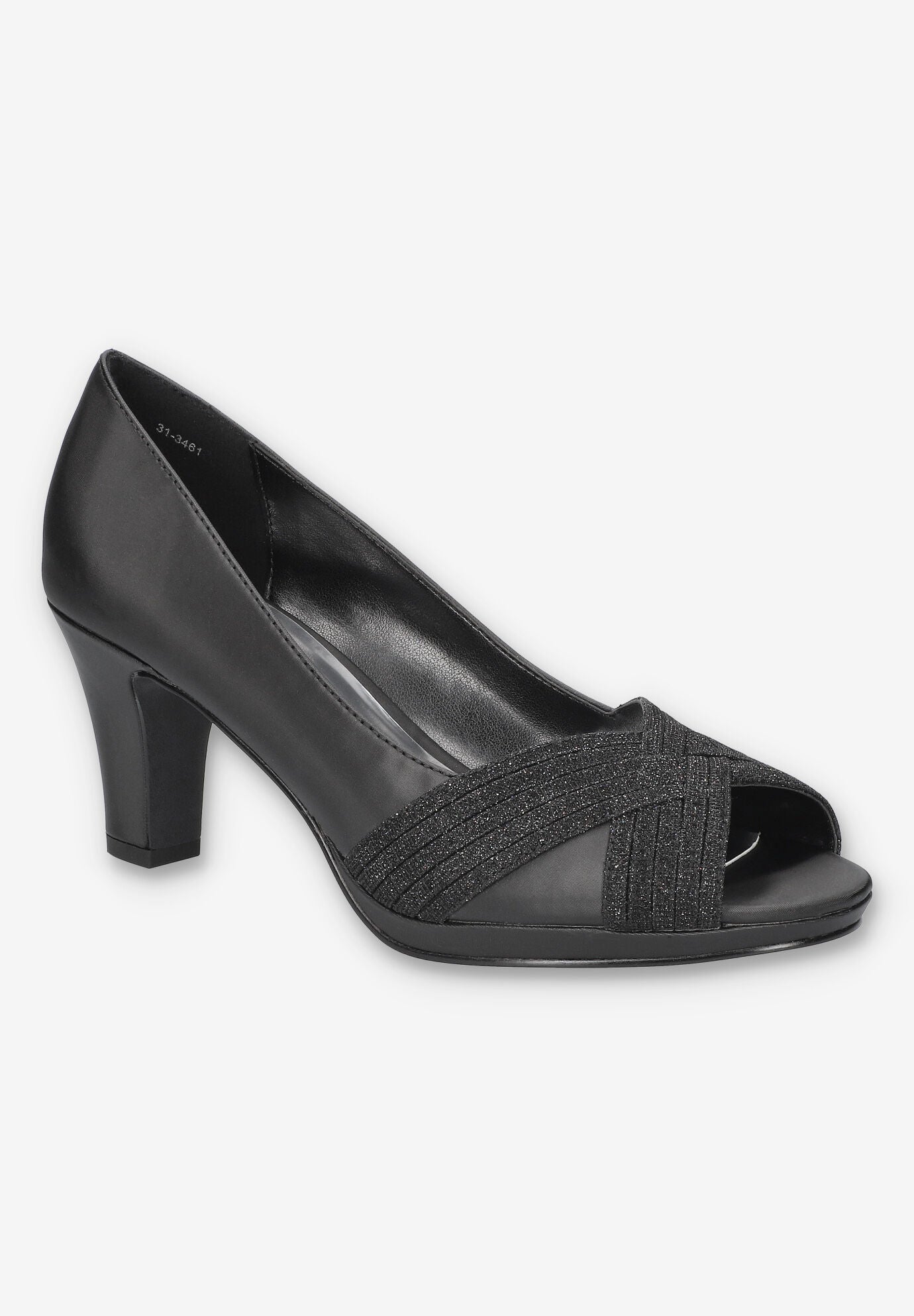 Lavish Heel, BLACK SATIN, hi-res image number 0