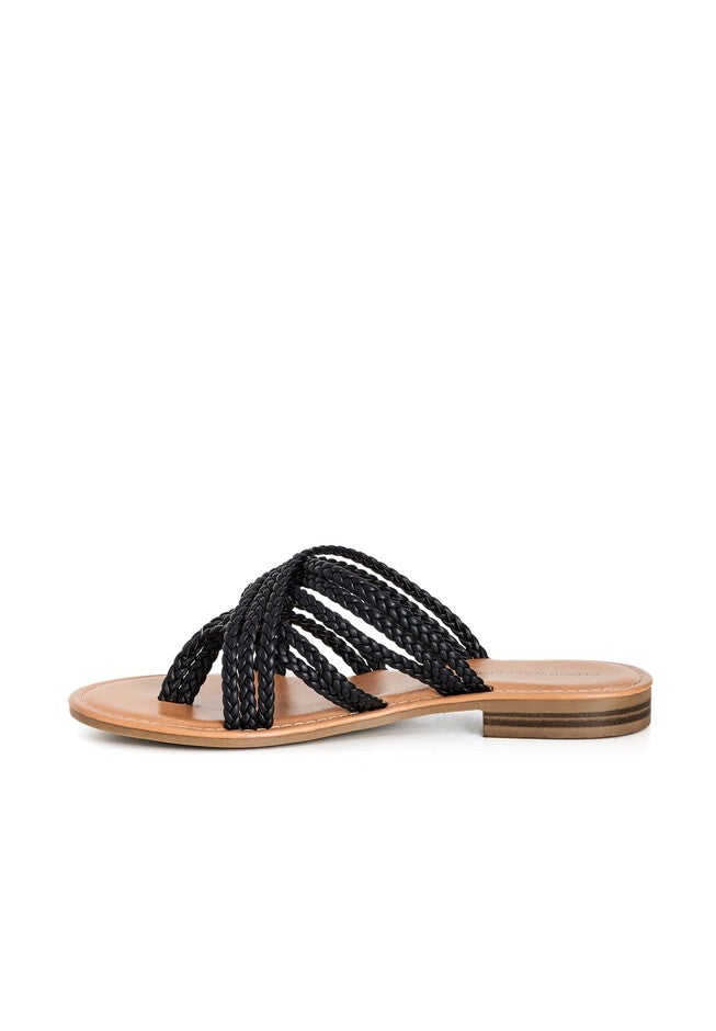 Patent Plait Sandal, BLACK, alternate image number 3