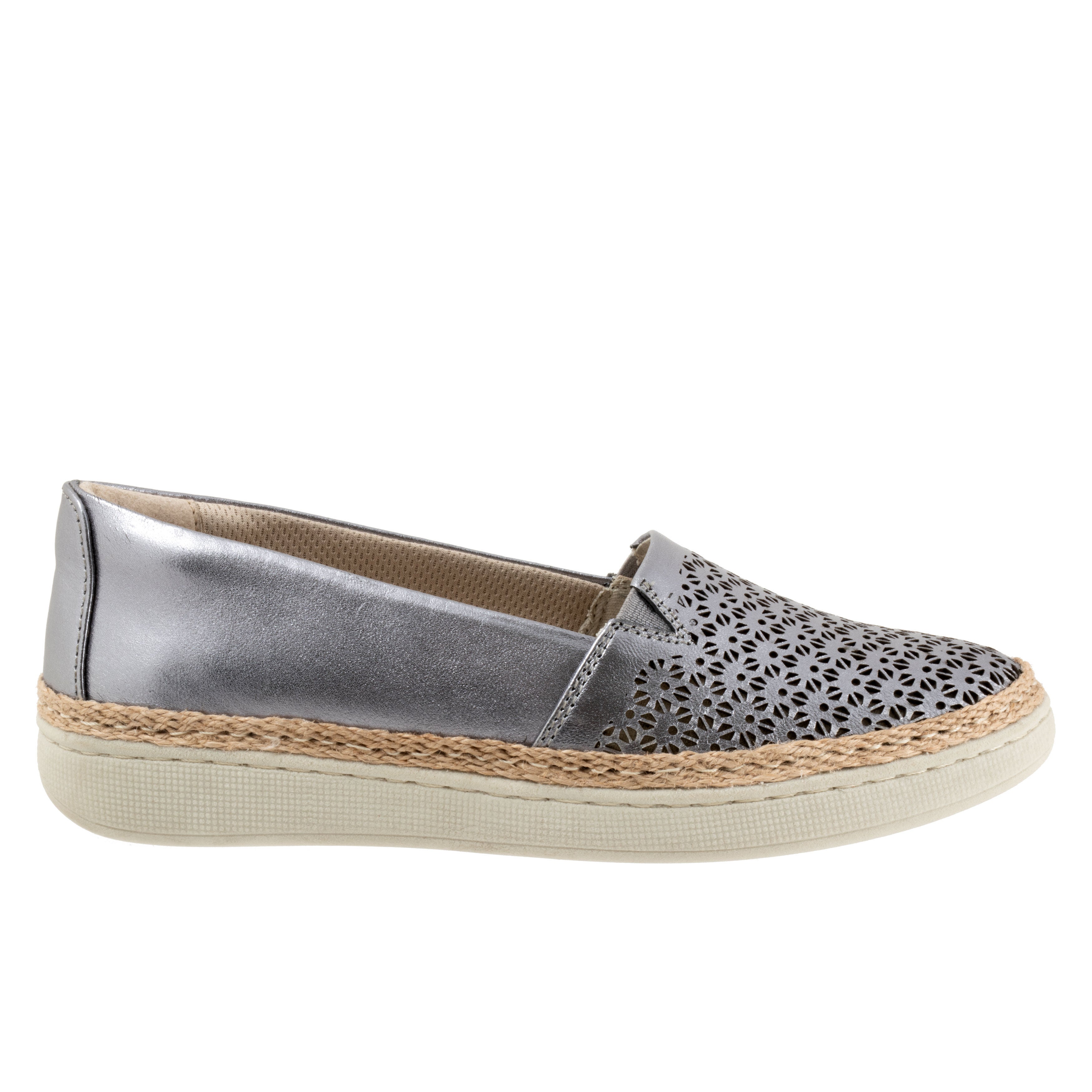 Accent Perf Sandal, PEWTER, alternate image number 4