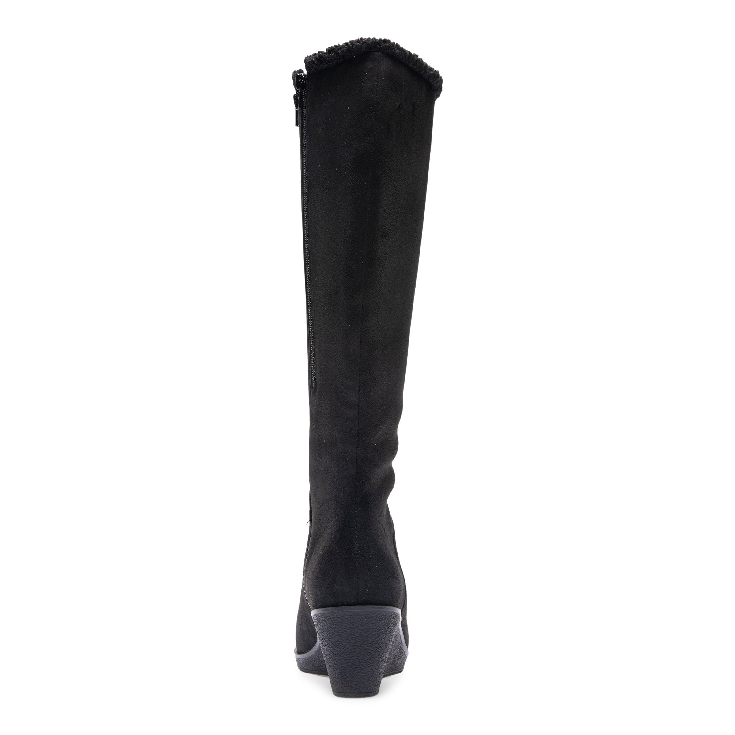 2Binocular Tall Wedge Boot, BLACK FAUX SUEDE, on-hover image number 1