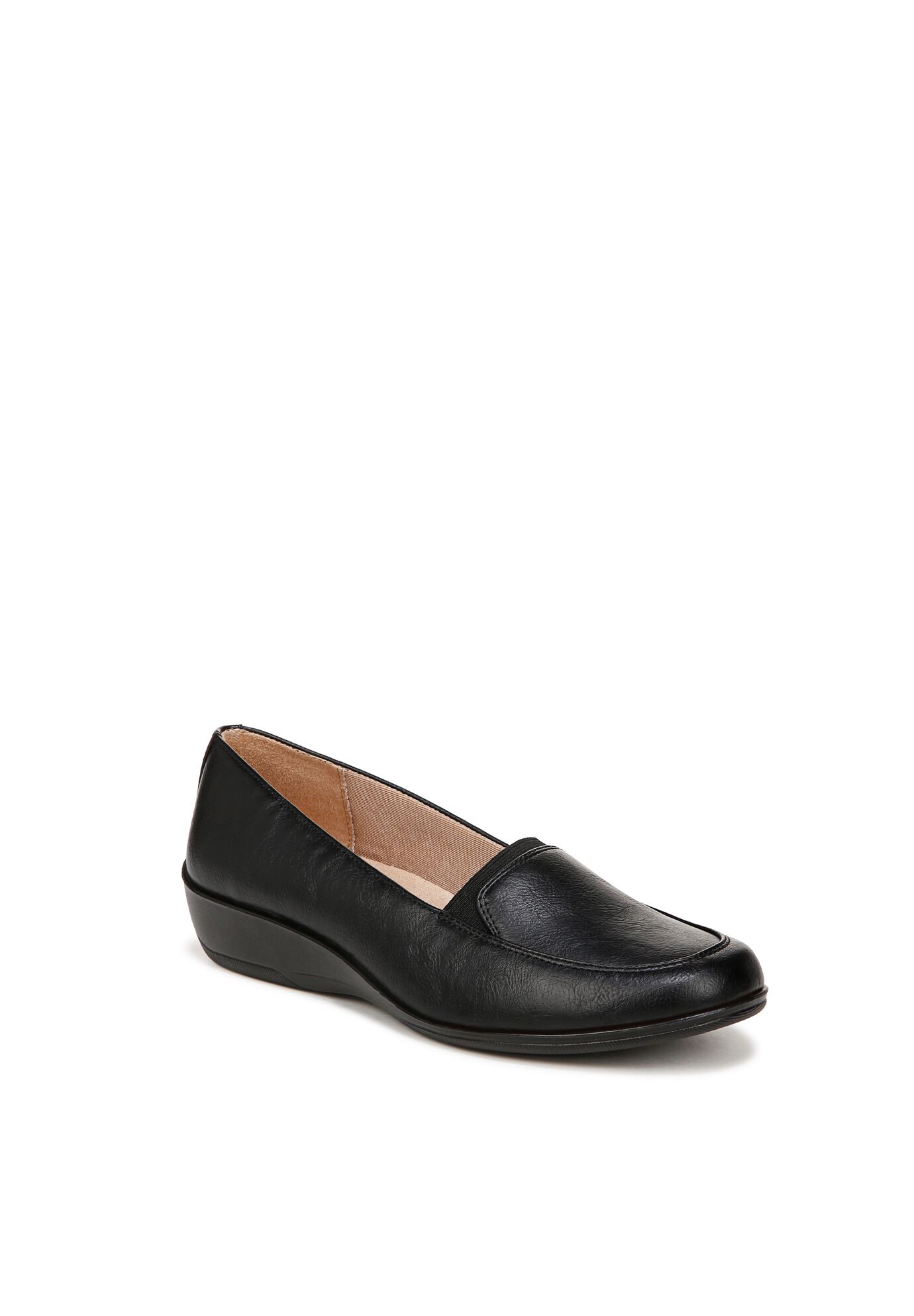 Ida Slip On, BLACK FAUX LEATHER, hi-res image number 0