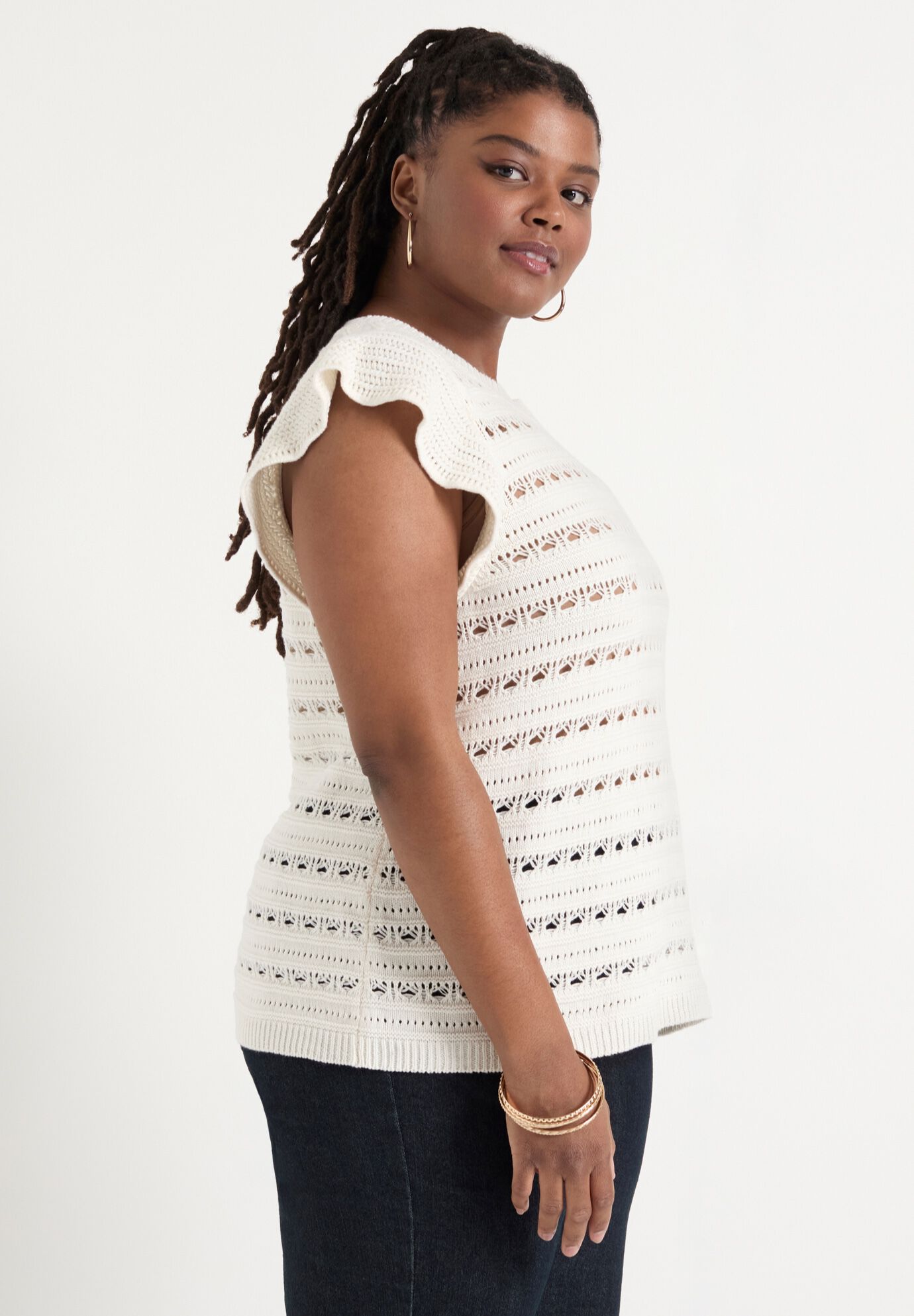 Ruffled-Sleeve Top, SUGAR SWIZZLE, alternate image number 2