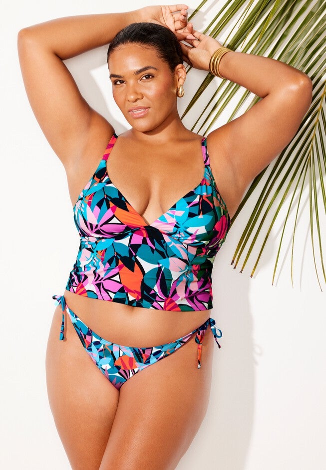 Essential Cropped String Tankini Set, , alternate image number null