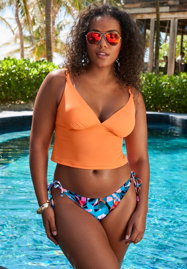 Essential Cropped String Tankini Set, , hi-res image number null