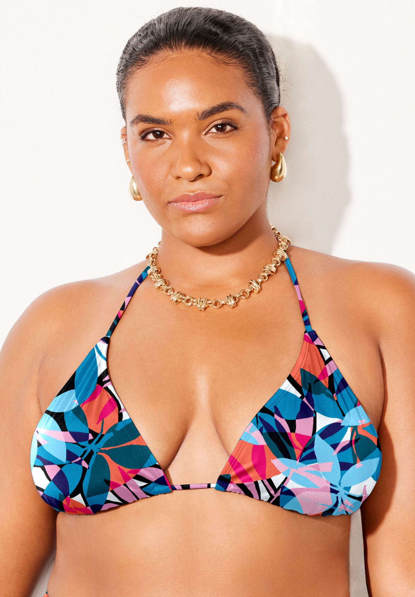 Essential String Triangle Bikini Top, RIO TROPICAL, alternate image number null