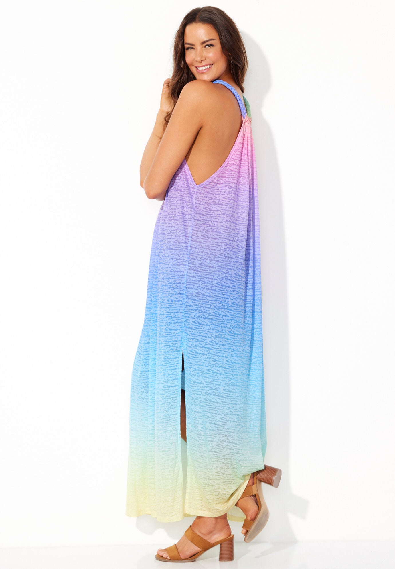 Burnout Fabric Cover Up Dress, , alternate image number 2