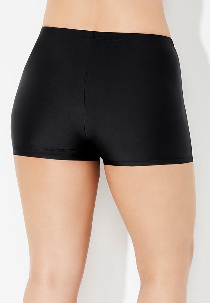 Side Slit Swim Skort, BLACK, alternate image number null