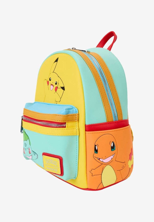 Loungefly x Pokemon Characters Color Block Mini Backpack, BLUE, alternate image number null